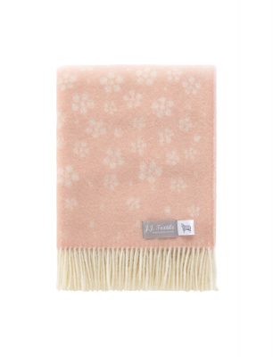 Pink Floral Throw Folded - JJ Textile