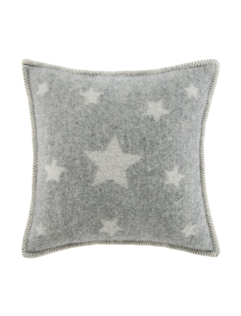 Grey Stars Cushion Cover Front - JJ Textile